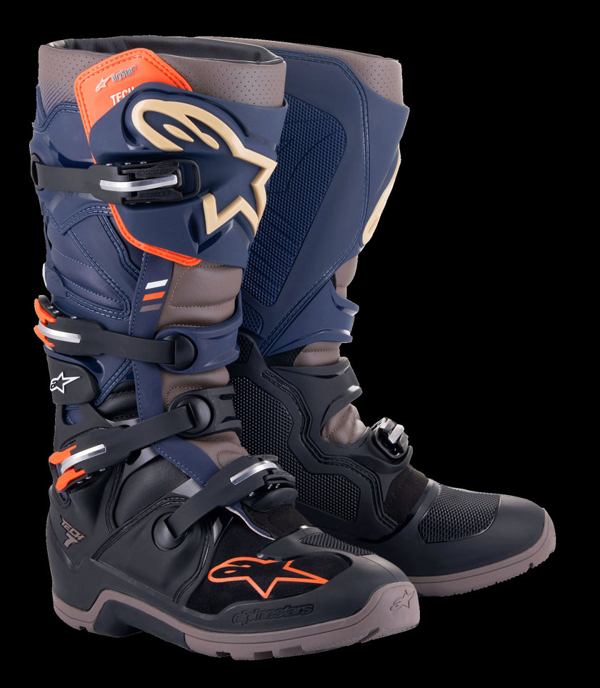 Botas Tech 7 Enduro Drystar Negro/ Azul Oscuro/ Gris Cálido