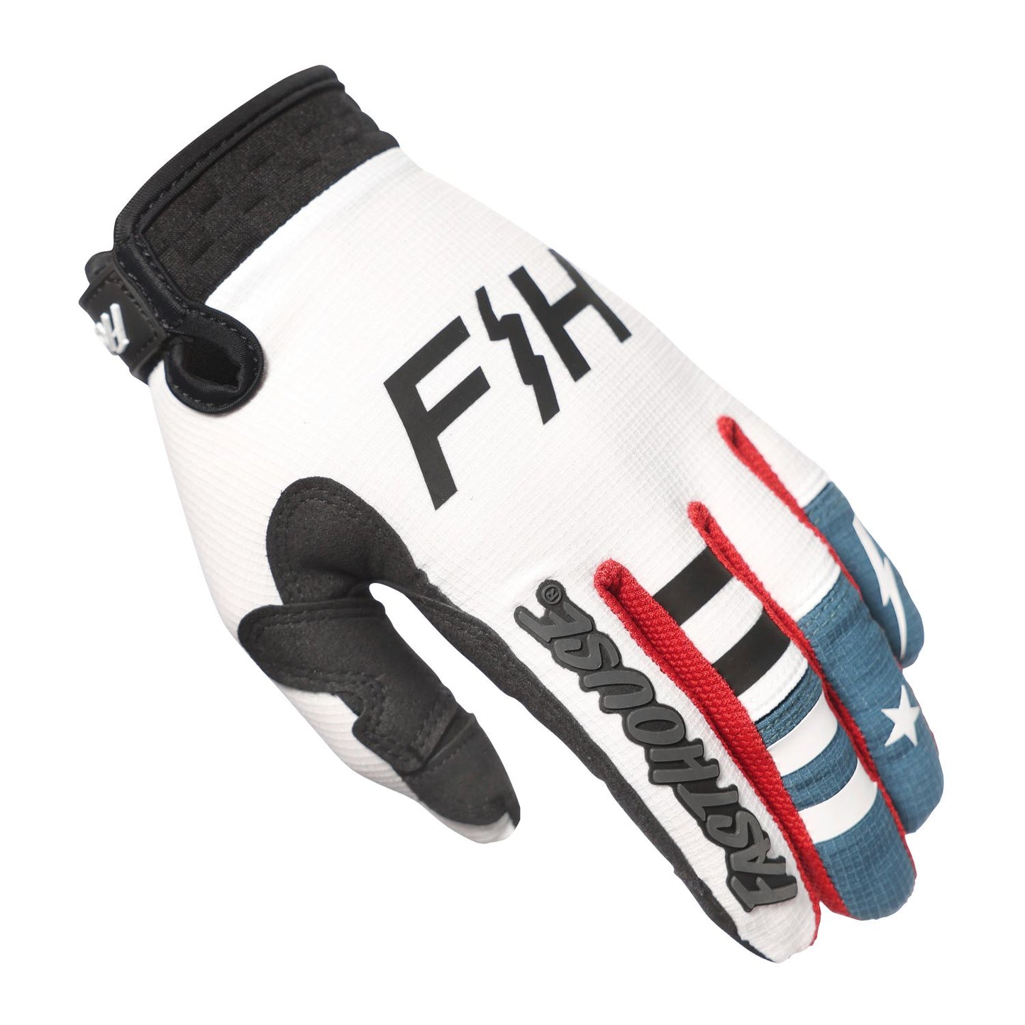 Guantes mujer Fasthouse Speed Style Anthem Blanco/Azul