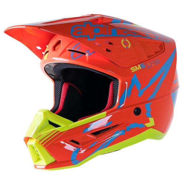 Casco SM5 Action Naranjo Fluor/ Celeste/ Amarillo Fluor