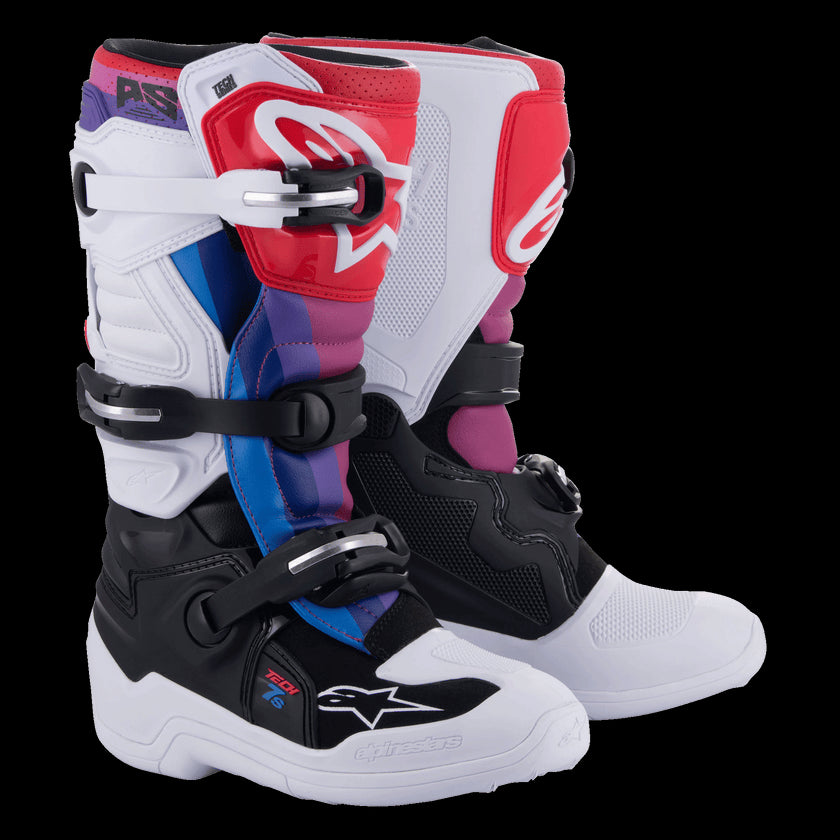 Botas niño Tech 7S Blanco/ Negro/ Arcoíris