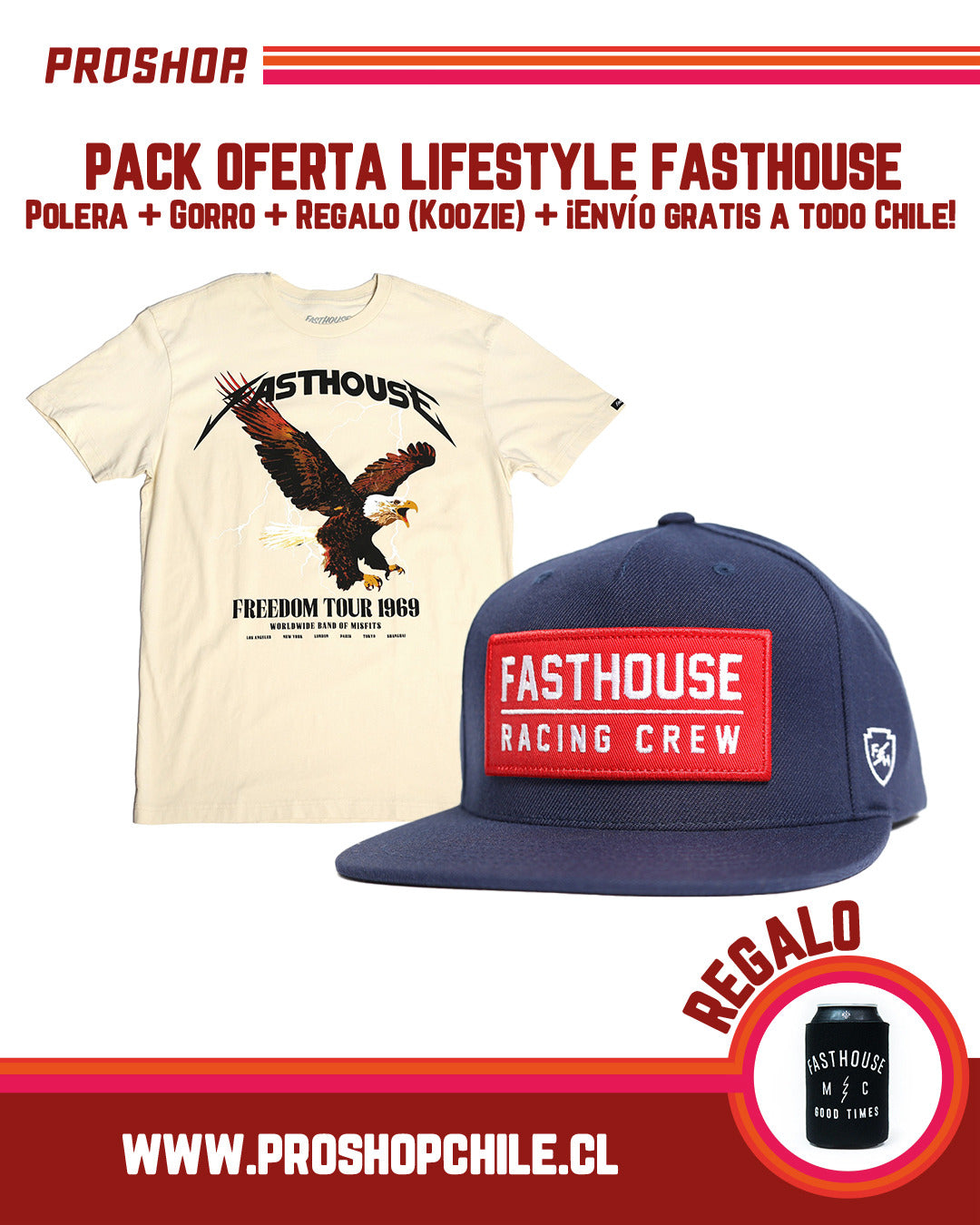 Pack Lifestyle Fasthouse - Polera + Gorro + Regalo y ¡Envío gratis a todo Chile!