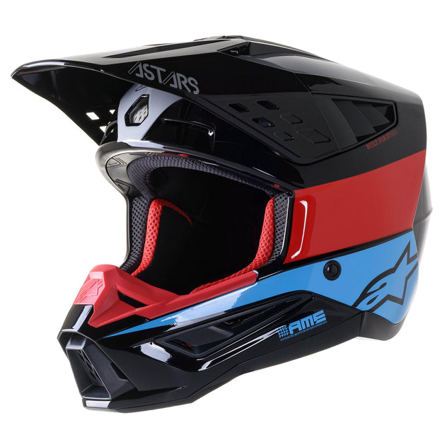Casco SM5 Bond Negro/ Rojo/ Celeste