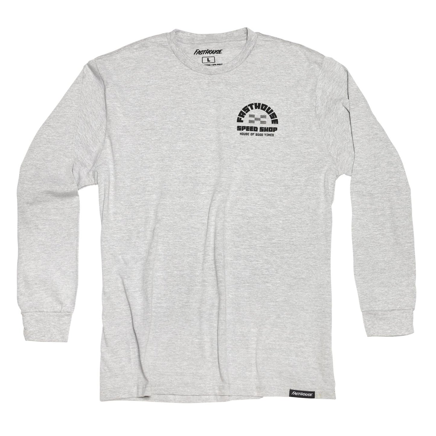 Polera Fasthouse Iron Steed Manga Larga Gris