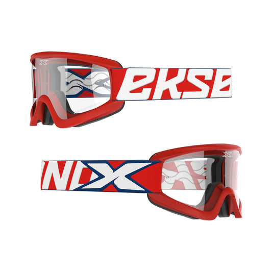 Antiparra Eks Brand Flatout Clear Rojo/Blanco