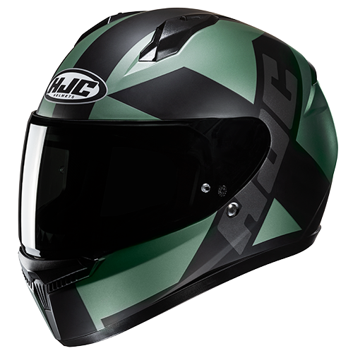 Casco HJC C10 Tez MC4SF Negro/Verde Esmeralda - Vista lateral | Proshop Chile