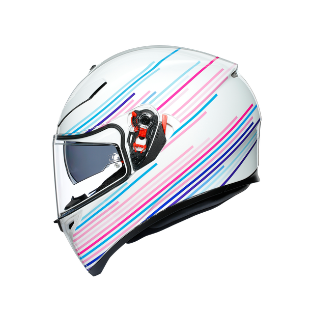 Casco AGV K3 SV Sakura Blanco/Purpura - Vista lateral | Proshop Chile
