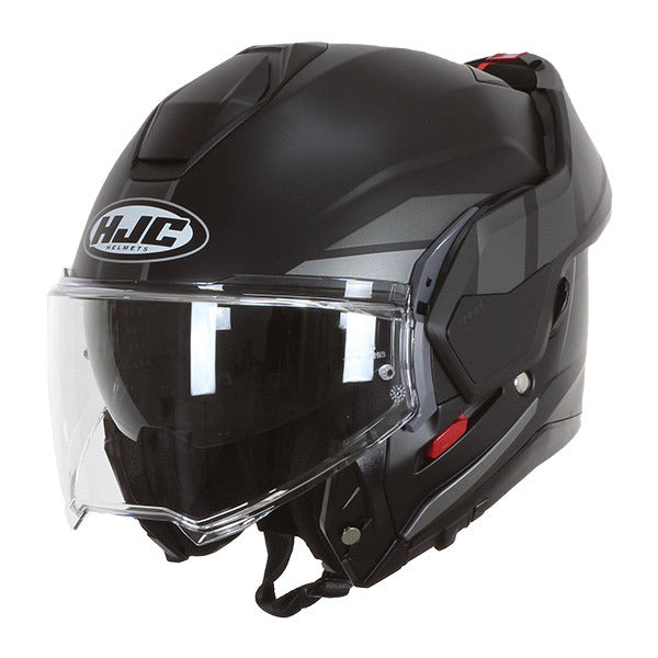 Casco HJC i100 Beis MC1SF Negro/Rojo - Vista lateral | Proshop Chile