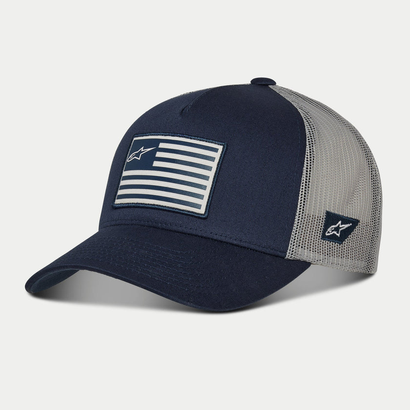 Gorro Alpinestars Flag Snapback Azul Oscuro/ Gris
