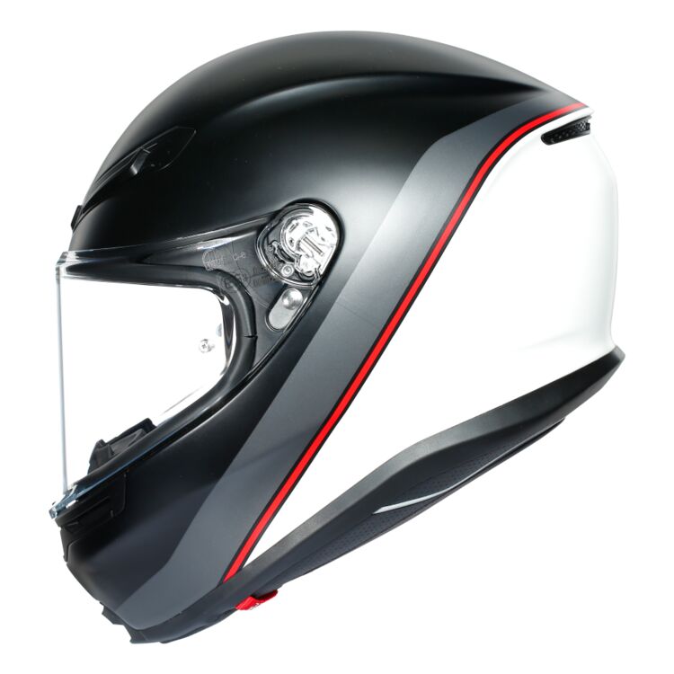 Casco AGV K6 Minimal Gris Oscuro/Negro/Amarillo Fluor - Vista posterior | Proshop Chile