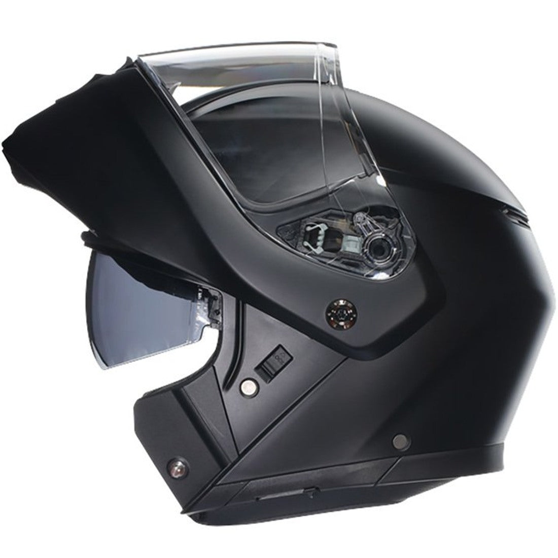 Casco AGV Streetmodular Solid Negro Matte - Vista posterior | Proshop Chile