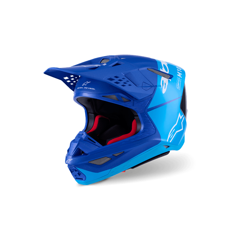 Casco Moto MX Alpinestars Supertech S-M10 Flood Azul Metálico/Azul/Carbono