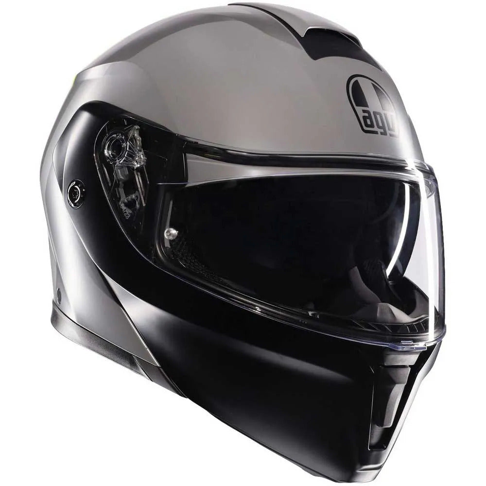 Casco AGV Streetmodular Resia Gris/Plata/Rojo - Vista posterior | Proshop Chile