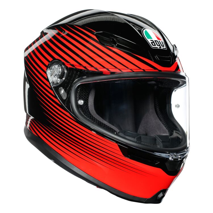 Casco AGV K6 Rush Negro/Rojo - Vista lateral | Proshop Chile