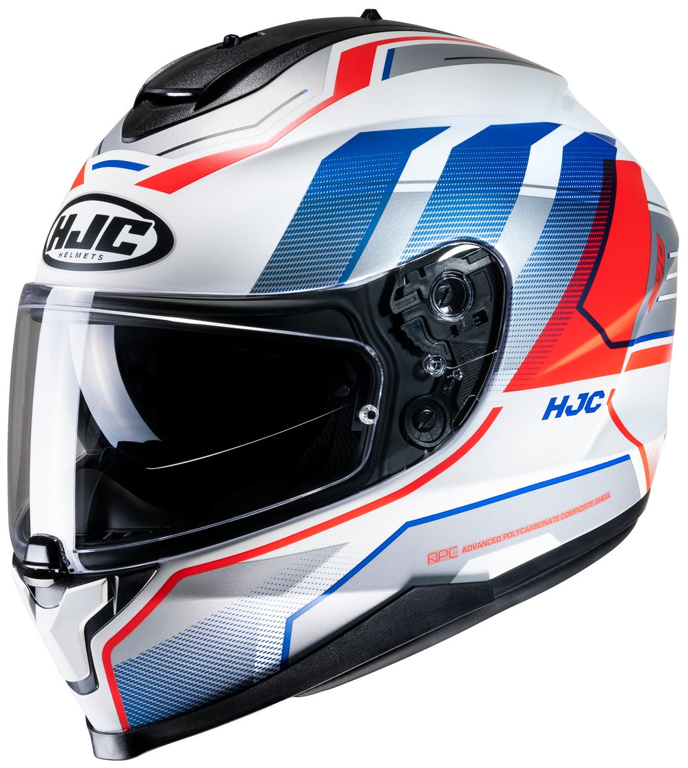 Casco HJC C70 Nian MC21SF Blanco/Azul/Rojo - Vista interior | Proshop Chile