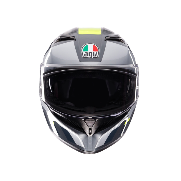 Casco AGV K3 (2023) Shade Gris/ Amarillo Fluor - Vista principal | Proshop Chile