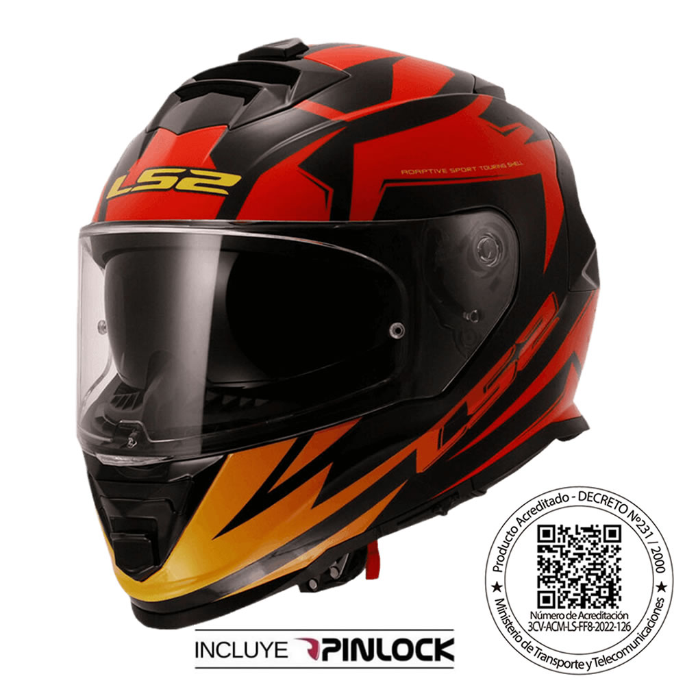 Casco moto integral LS2 FF800 Storm II Atomik color rojo