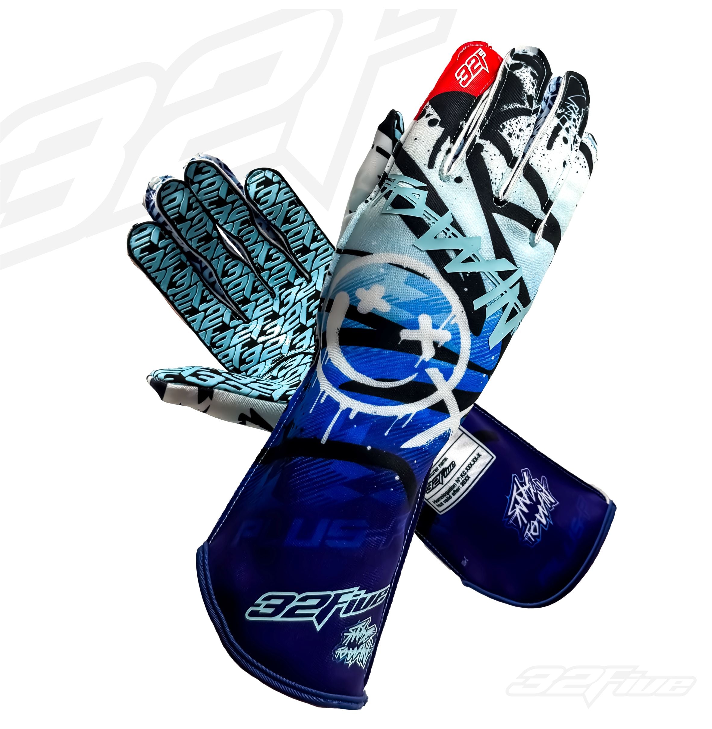 Guantes 32 Five SMILE TO WIN Plus F Azul - Homologado CIK-FIA