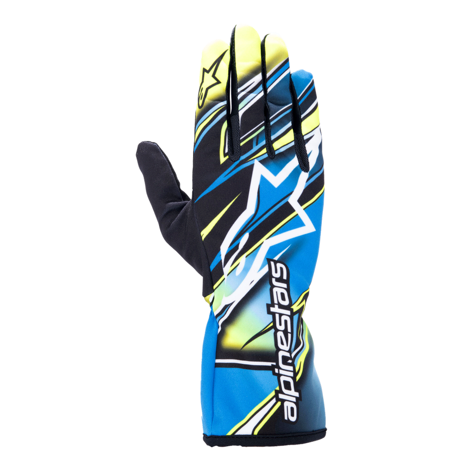 Guantes Kart Alpinestars Race V2 Competition Amarillo/Azul para karting