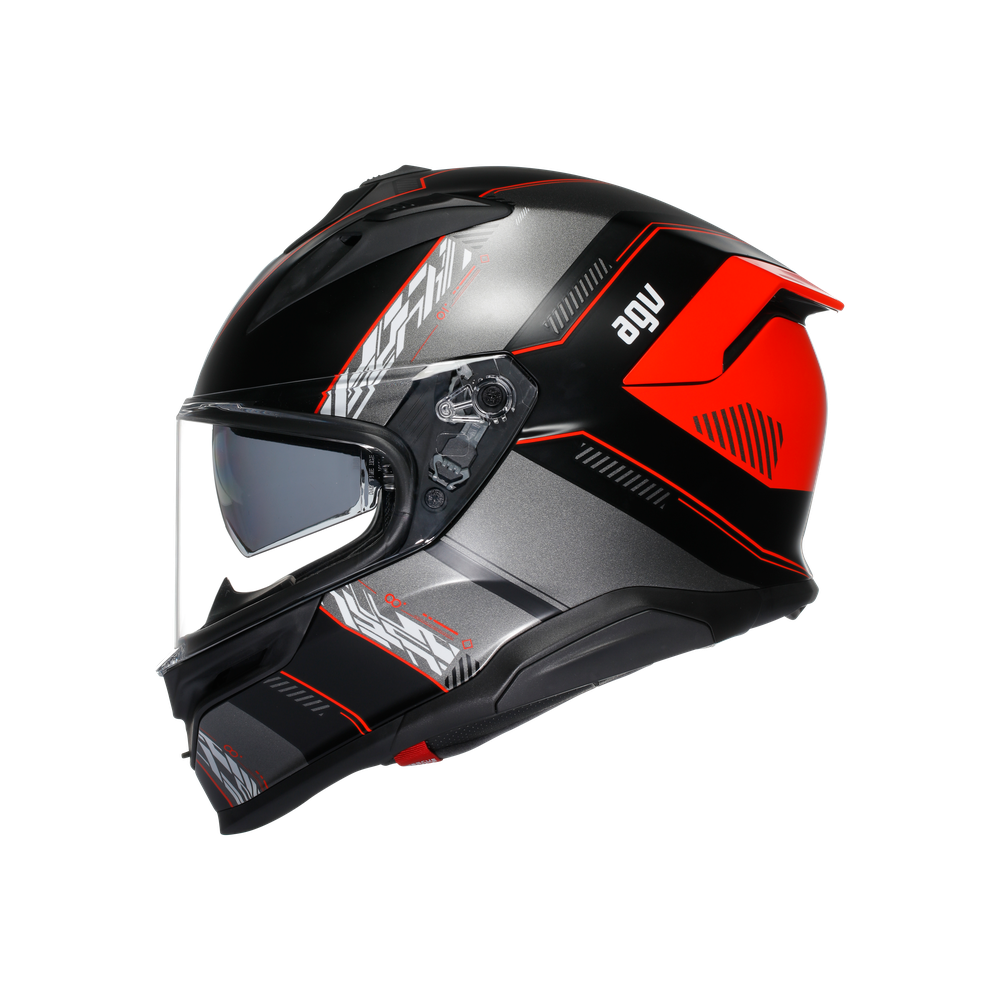 Casco AGV K7 Kyber Negro/Rojo - Vista posterior | Proshop Chile