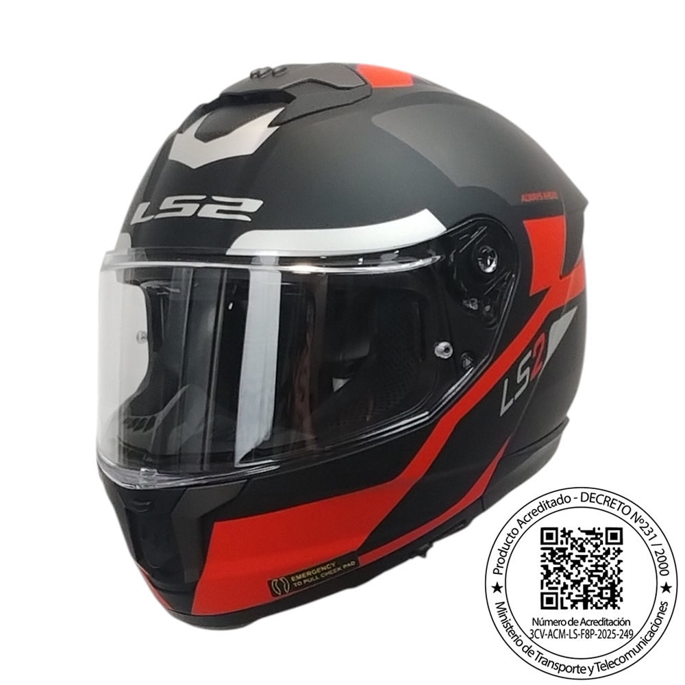 Casco moto integral LS2 FF808 Stream II Tron negro y rojo