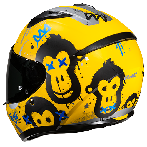 Casco HJC C10 Geti MC3SF Amarillo/ Azul - Vista lateral | Proshop Chile