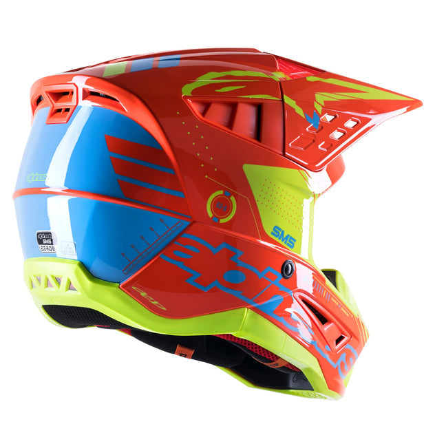 Casco SM5 Action Naranjo Fluor/ Celeste/ Amarillo Fluor