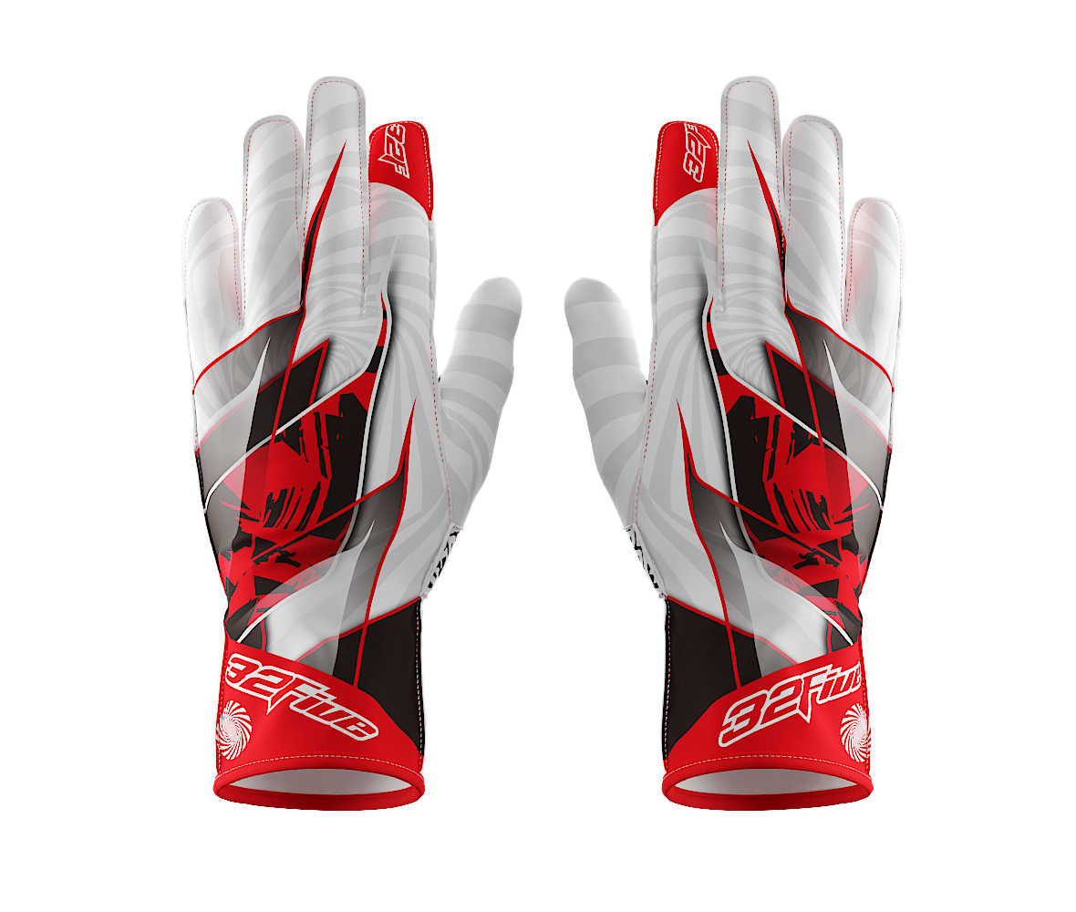 Guantes 32 Five WIN IT SPIN IT Rojo/Blanco para karting