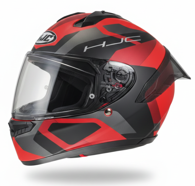 Casco HJC C10 Tins Aero MC1SF Negro/Gris/Rojo - Vista lateral | Proshop Chile