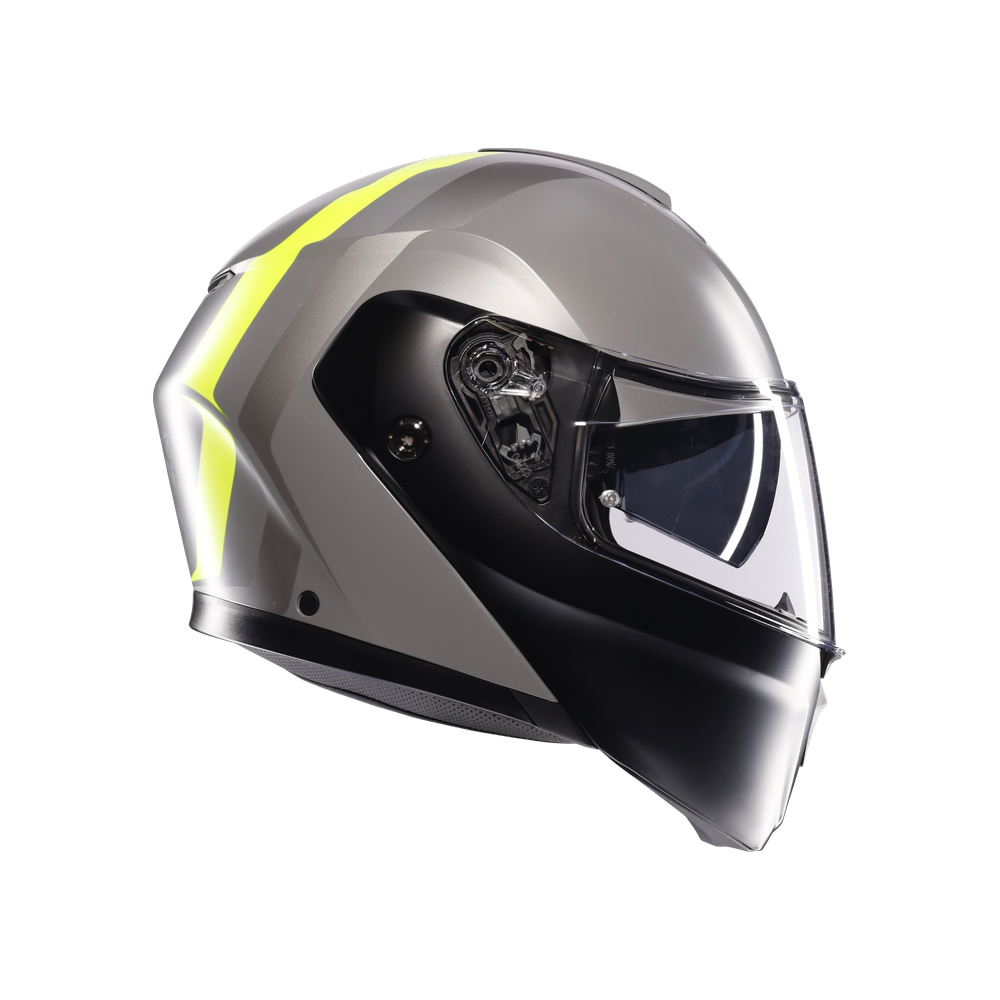 Casco AGV Streetmodular Resia Gris Matte/Negro/Amarillo Fluor - Vista principal | Proshop Chile