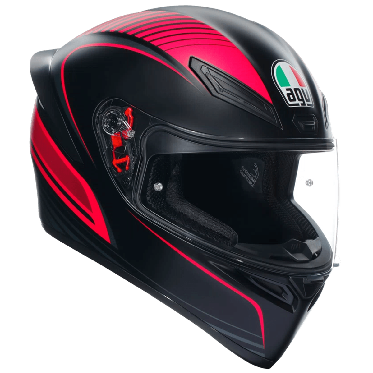 Casco AGV K1 S (2023) Warmup Negro/Rosado - Vista principal | Proshop Chile