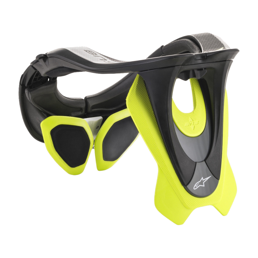 Cuello Alpinestars BNS Tech-2 Amarillo/Gris para karting - vista 2