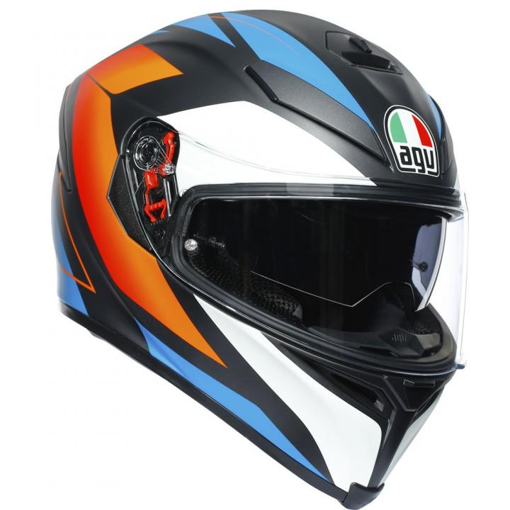 Casco AGV K5 S Core Negro matte/azul/naranjo - Vista principal | Proshop Chile