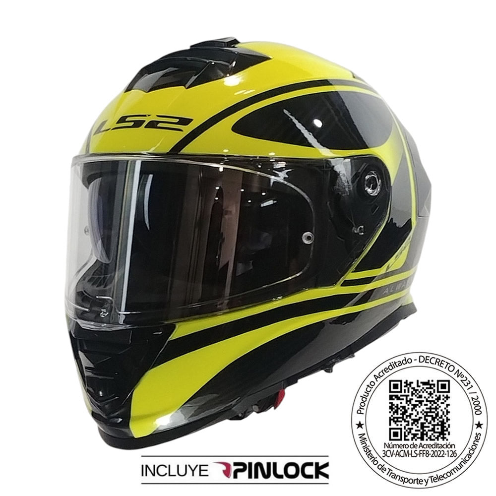 Casco moto integral LS2 FF800 Storm II Dodger color amarillo