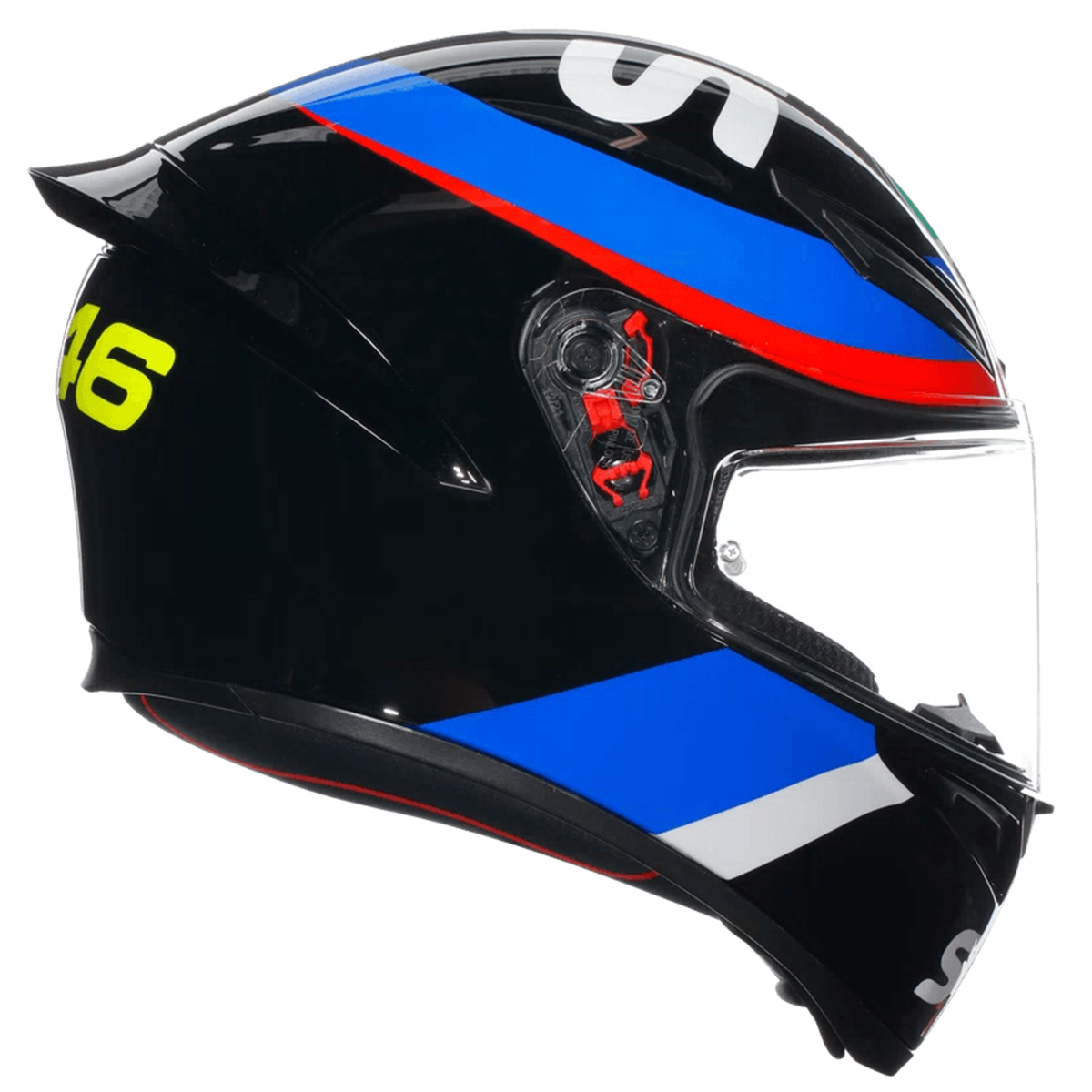 Casco AGV K1 S (2023) VR46 Sky Racing Team Negro/ Rojo - Vista principal | Proshop Chile