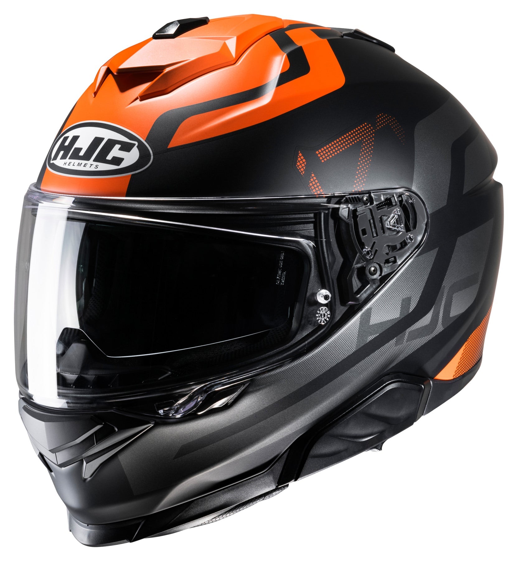 Casco HJC i71 Enta MC7SF Negro/Naranjo - Vista principal | Proshop Chile