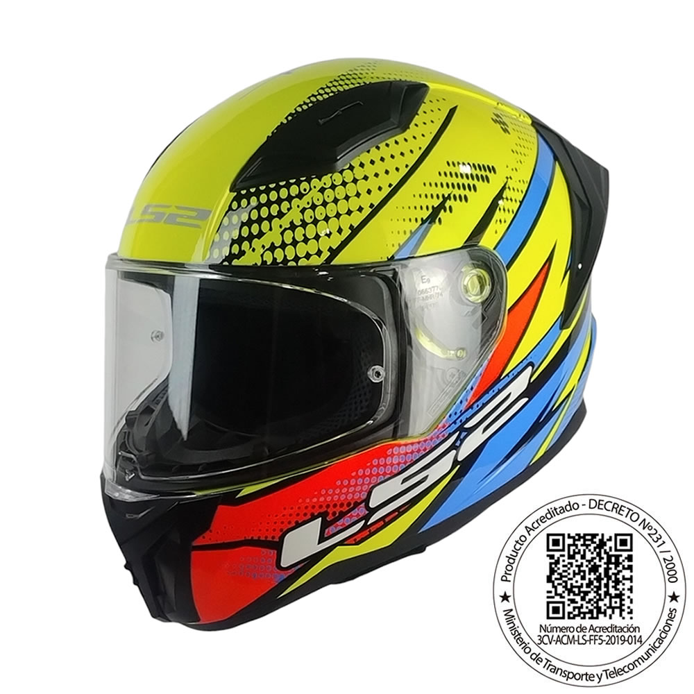 Casco moto integral LS2 FF810 Vigo Flight amarillo y naranja