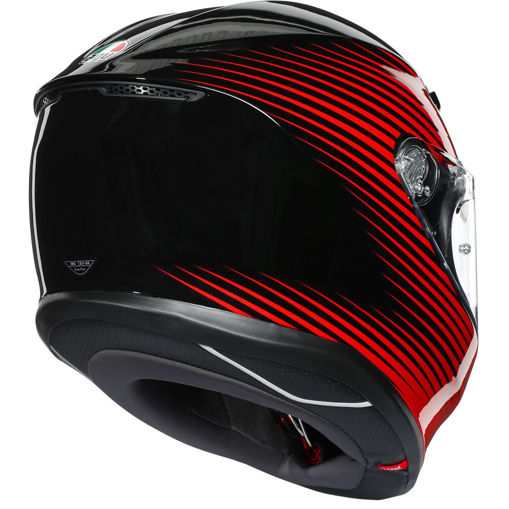Casco AGV K6 Rush Negro/Rojo - Vista principal | Proshop Chile