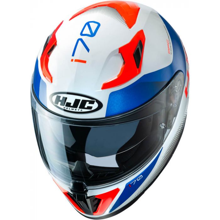 Casco HJC i70 Tas MC10 Blanco/Verde Petróleo Perla - Vista lateral | Proshop Chile