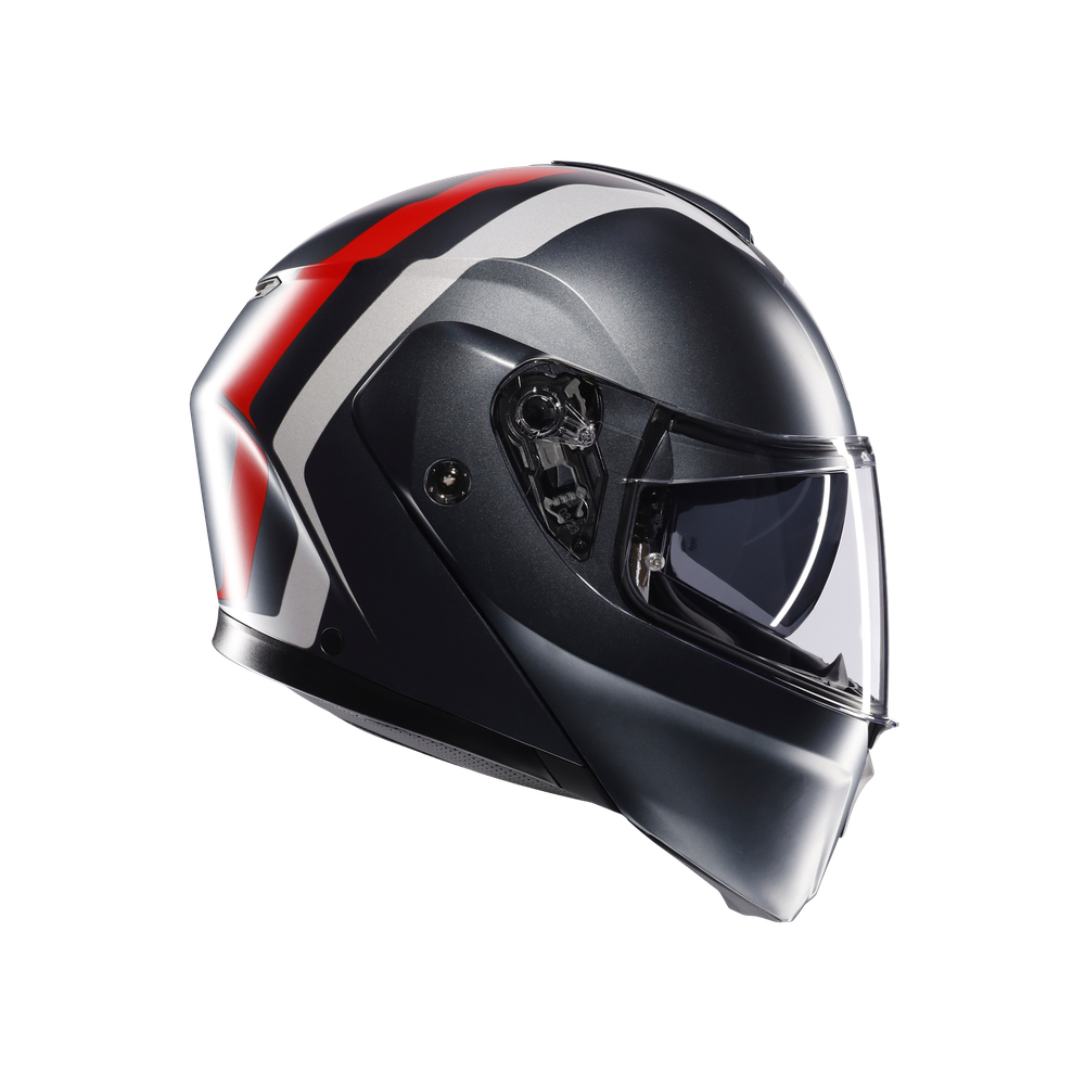Casco AGV Streetmodular Resia Gris/Plata/Rojo - Vista principal | Proshop Chile