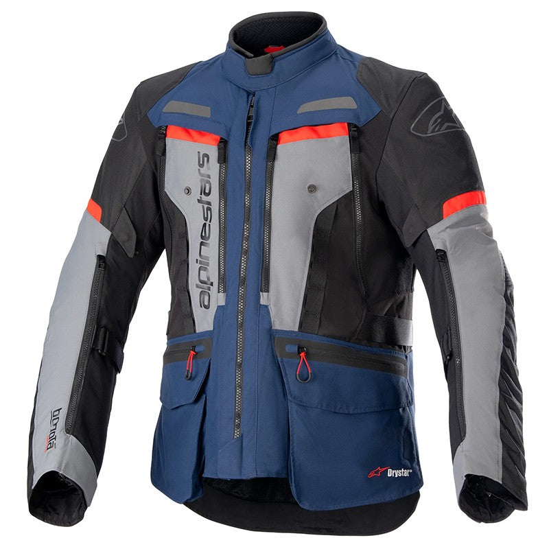 Chaqueta Moto Calle Alpinestars Bogotá Pro Drystar Azul Oscuro/ Negro/ Rojo Brillante