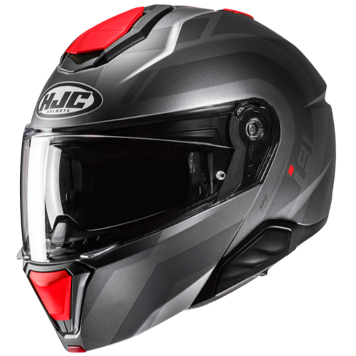 Casco HJC I91 Arven MC1 Negro/Gris/Rojo - Vista principal | Proshop Chile