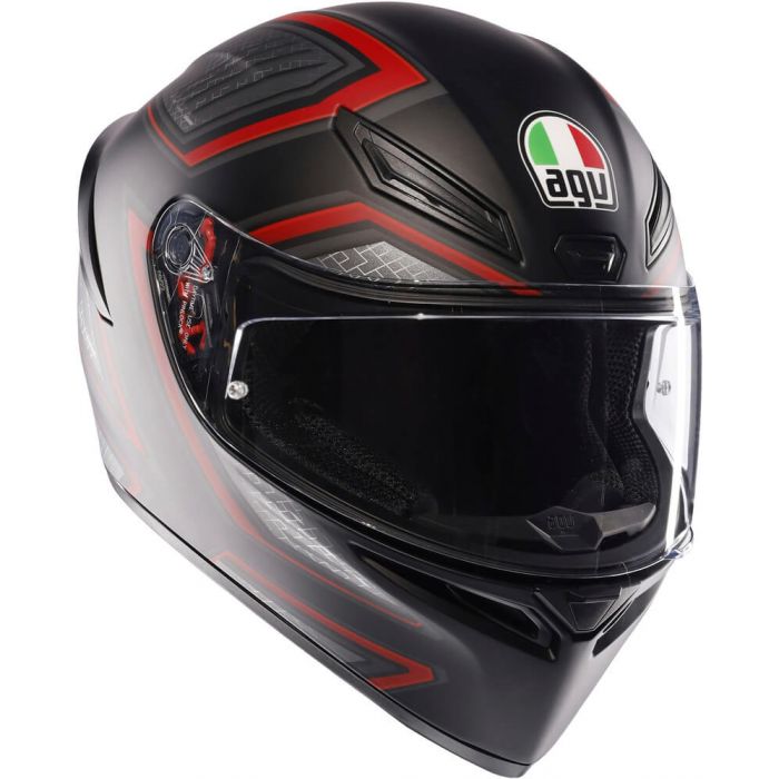 Casco AGV K1 S Sling Negro Matte/Rojo - Vista interior | Proshop Chile