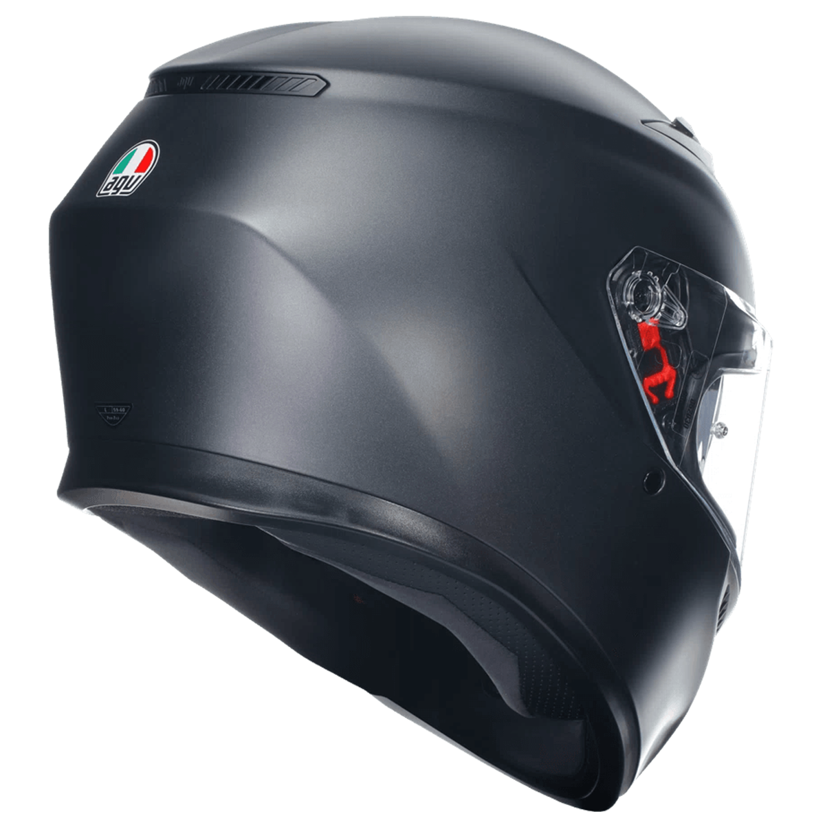Casco AGV K3 (2023) Negro Matte - Vista posterior | Proshop Chile