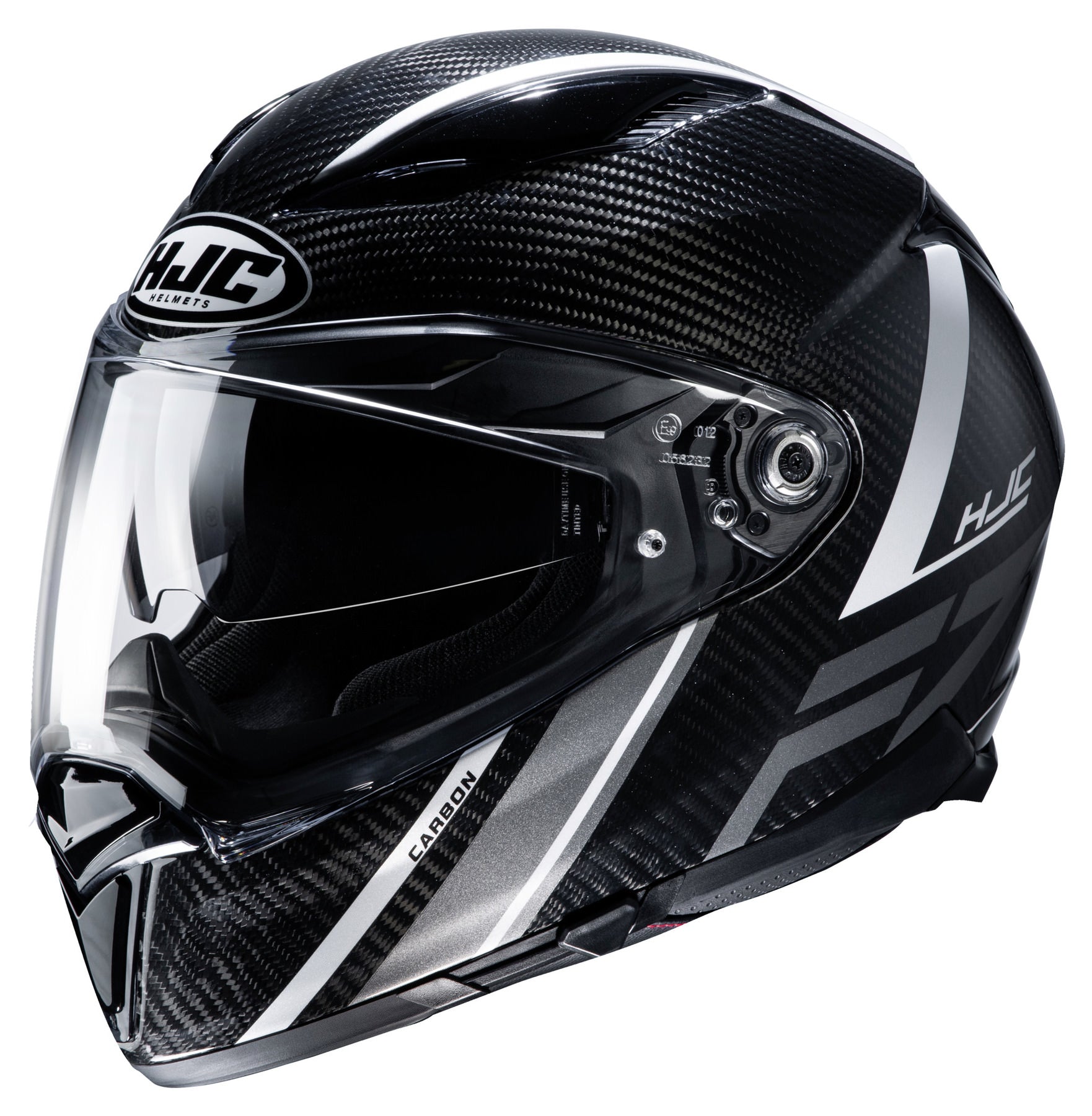 Casco HJC F70 Carbon Eston MC1 Negro/Rojo - Vista posterior | Proshop Chile