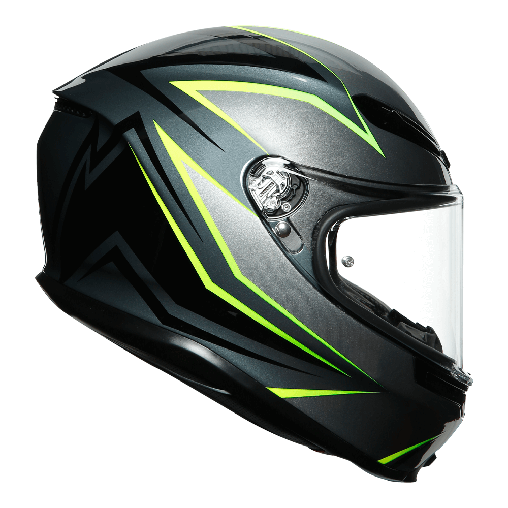 Casco AGV K6 Flash Gris/Negro/Verde Lima - Vista principal | Proshop Chile