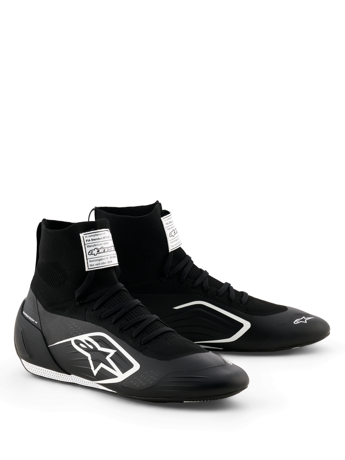 Zapatillas Karting Alpinestars Supertech K Negro/Blanco - Homologado CIK-FIA