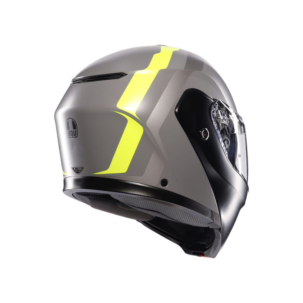 Casco AGV Streetmodular Resia Gris Matte/Negro/Amarillo Fluor - Detalle | Proshop Chile