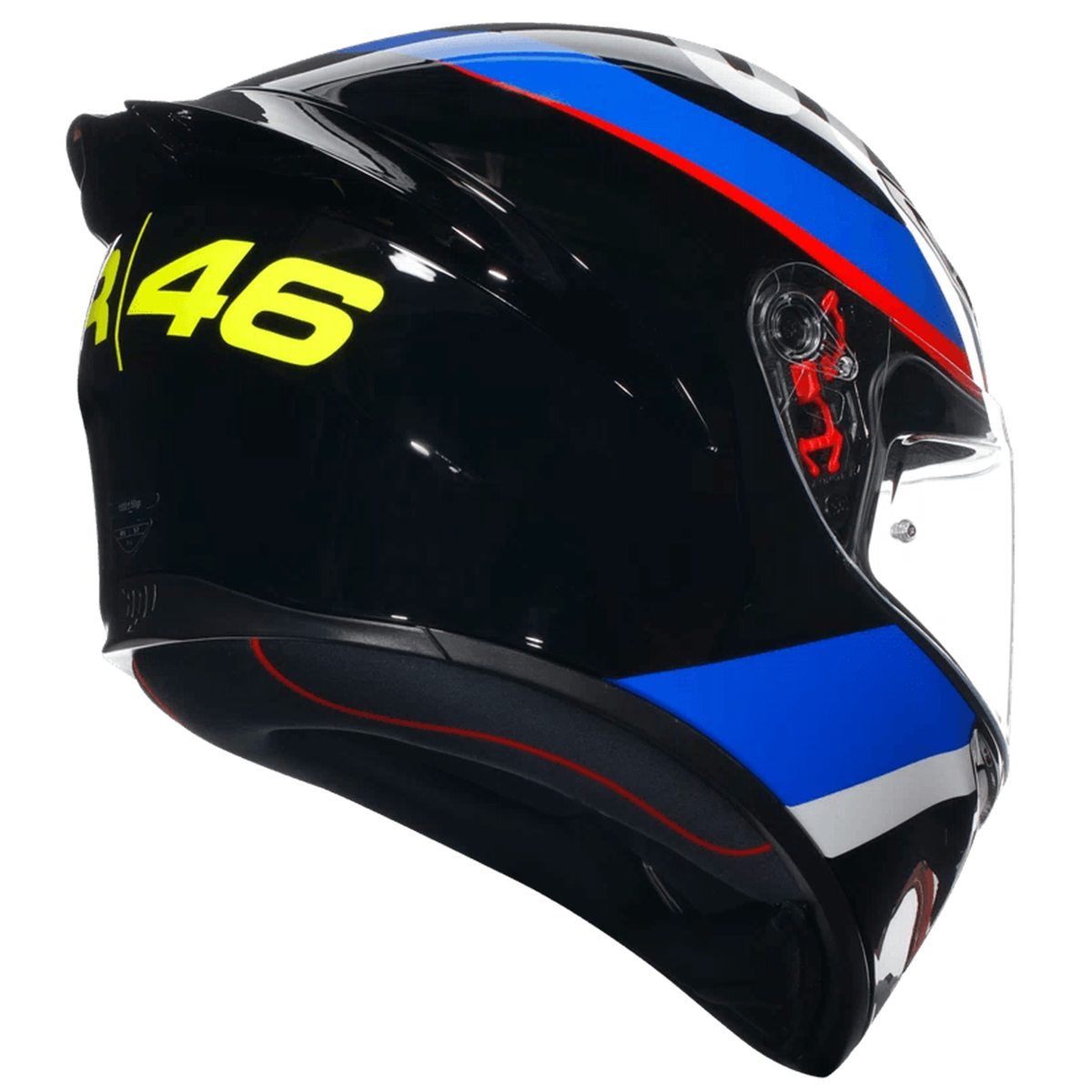 Casco AGV K1 S (2023) VR46 Sky Racing Team Negro/ Rojo - Vista lateral | Proshop Chile