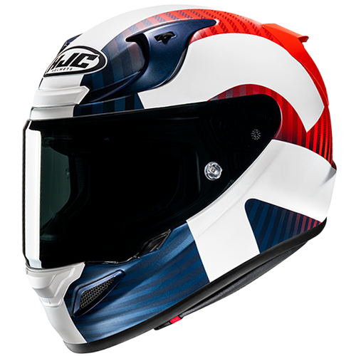 Casco HJC RPHA 12 Ottin MC21SF Blanco/Azul/Rojo - Vista posterior | Proshop Chile