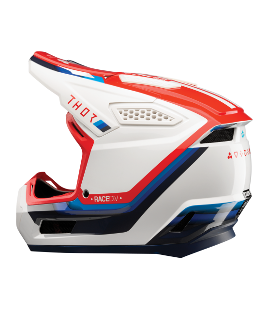 Casco Moto MX Thor Fleet Defy Blanco/ Rojo/ Azul